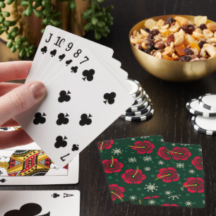 Jeu De Cartes Hibiscus floral tropical Snowflakes Noël  