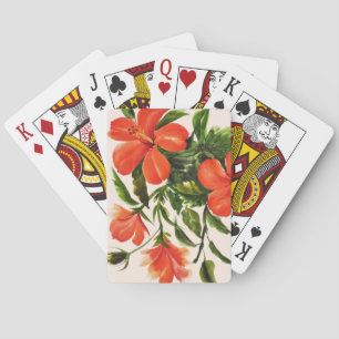 Jeu De Cartes Hibiscus rouge chaud