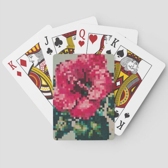 Jeu De Cartes Hibiscus Soft Pastel Floral Pixel Art (dos)