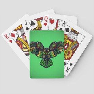 Jeu De Cartes Hibou émeraude majestueux