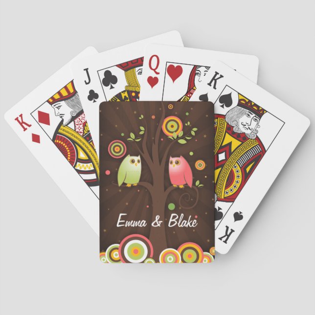 Jeu De Cartes Hiboux dans la coutume d'amour (dos)