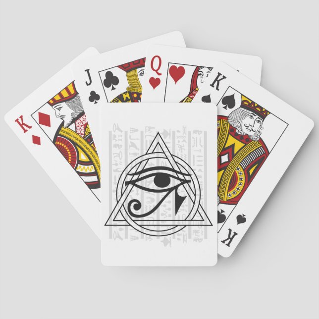 Jeu De Cartes Hiéroglyphes égyptiens - Oeil de Horus (dos)