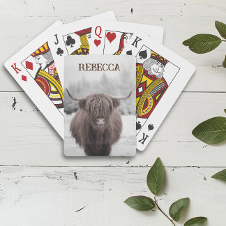 Jeu De Cartes Highland Cow Scotland Rustic Farm Monogramme
