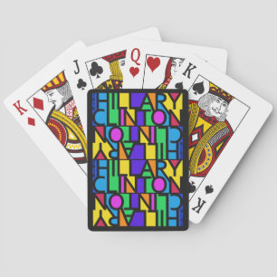 Jeu De Cartes Hillary Clinton colorée 2016 jouant aux cartes