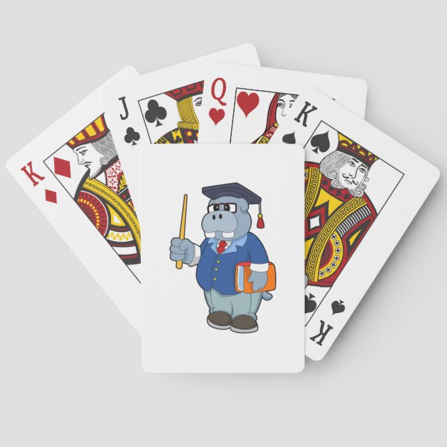 Jeu De Cartes Hippo comme professeur avec livre (dos)