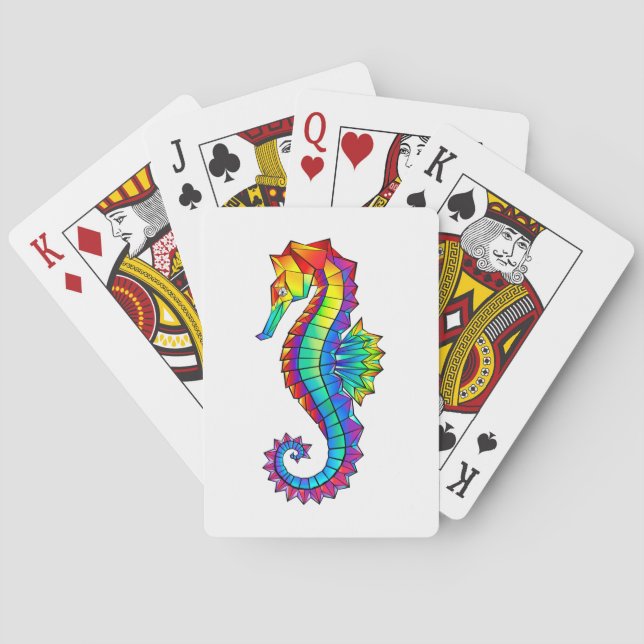 Jeu De Cartes Hippocampe polygonal arc-en-ciel (dos)
