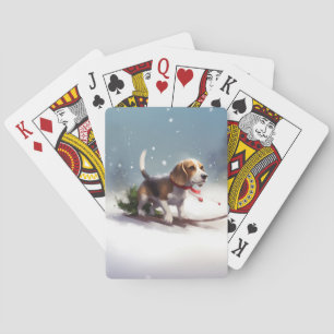 Jeu De Cartes hiver de neige de Noël beagle