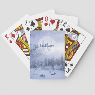 Jeu De Cartes Hiver merveilleux brouillard épinette forêt neige 