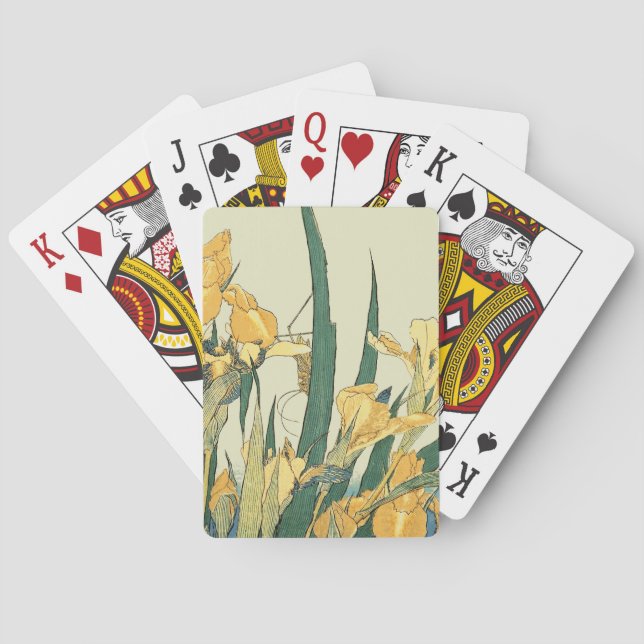 Jeu De Cartes Hokusai grasshopper et iris Japon (dos)