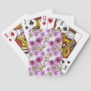 Jeu De Cartes Holographique Arc-en-ciel - Collage floral