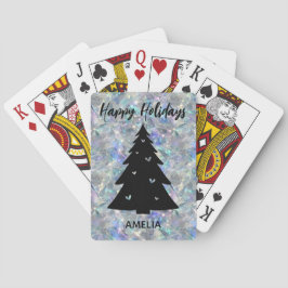 Jeu De Cartes Holographique Opal Pierre Arrière - plan Fêtes Nom