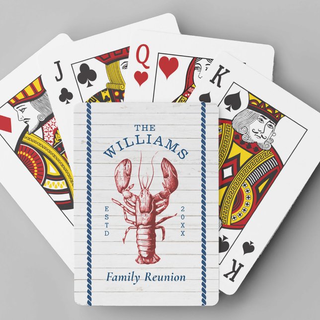 Jeu De Cartes Homard côtier Bord de mer Réunion familiale (Créateur téléchargé)