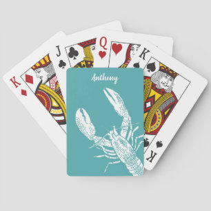 Jeu De Cartes Homard marine bleu turquoise et blanc