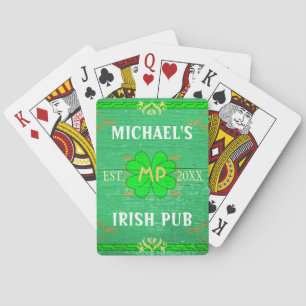 Jeu De Cartes Home Bar personnalisé Irish Pub Green
