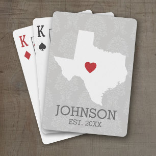 Jeu De Cartes Home State Map Art - Custom Name Texas