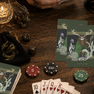 Jeu De Cartes Homme aux bois celtiques verts