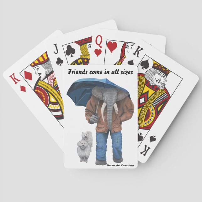 Jeu De Cartes Homme éléphant Marcher Chiens Imaginaire Jouer Car (dos)