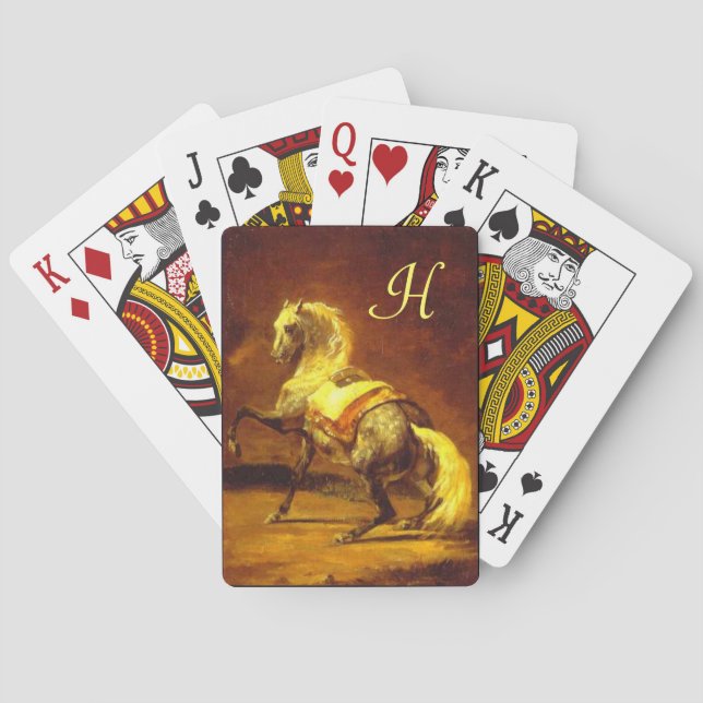 Jeu De Cartes HORSE GRIS JAUNE Or Brown Monogramme (dos)