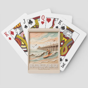 Jeu De Cartes Huntington Beach Californie Texture Surfeur Surfan