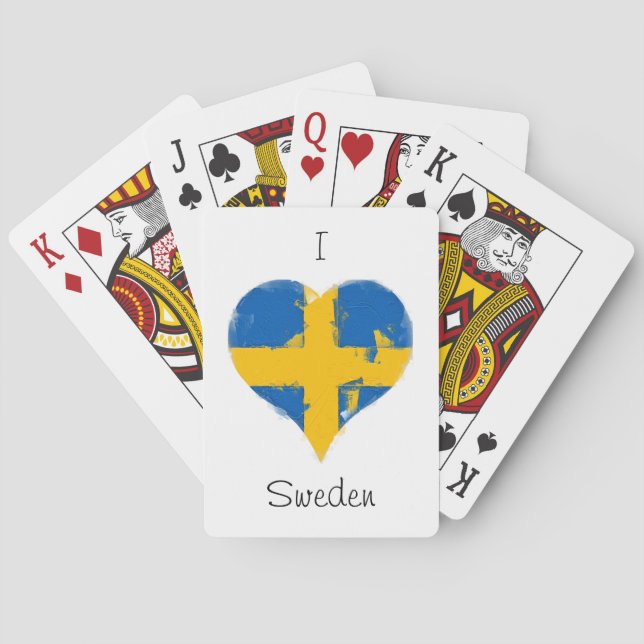 Jeu De Cartes I Heart Suède Drapeau suédois (dos)