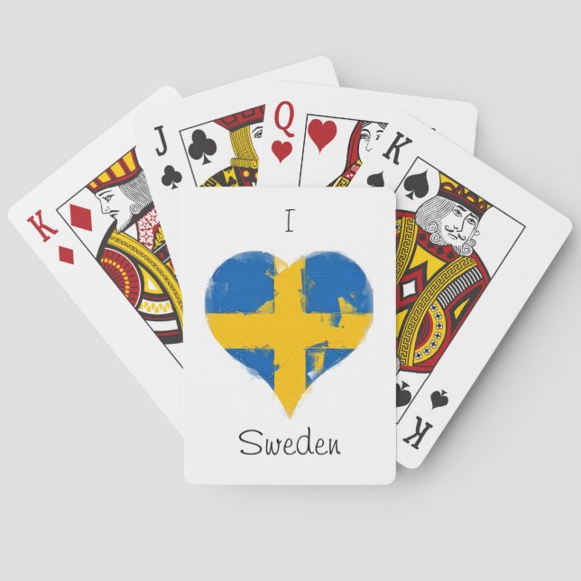Jeu De Cartes I Heart Suède Drapeau suédois (dos)