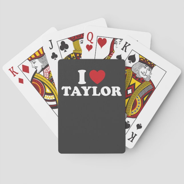 Jeu De Cartes I Love Taylor Nom I Heart Super (dos)