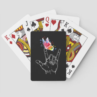 Jeu De Cartes I Love You Hand Sign Language Butterfly Autism