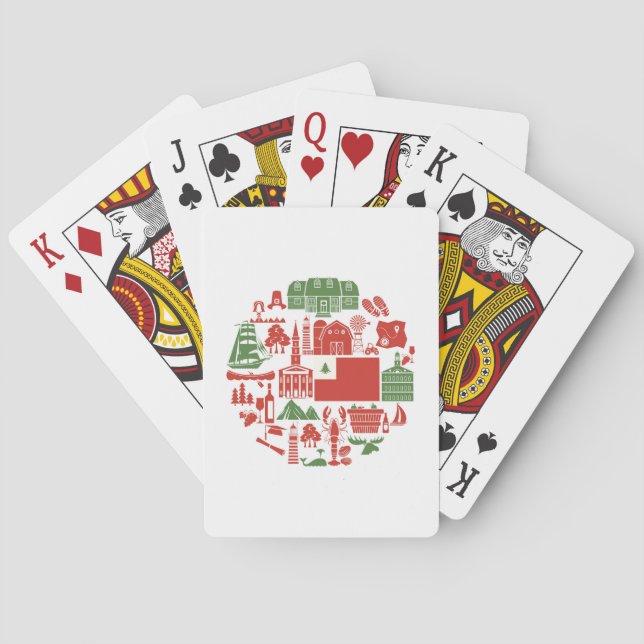 Jeu De Cartes Icônes de la Nouvelle Angleterre (dos)