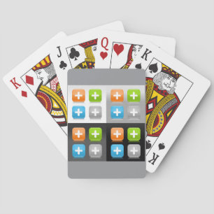 Jeu De Cartes Icônes Verre Moderne Addition Mathématique Brillan