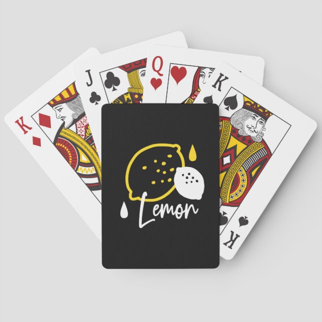 Jeu De Cartes Illustration Abstraite au citron - Art des agrumes (dos)