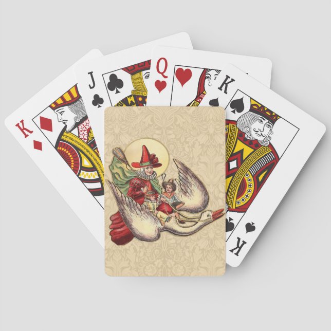 Jeu De Cartes Illustration d'antiquité de Mère Goose Child (dos)