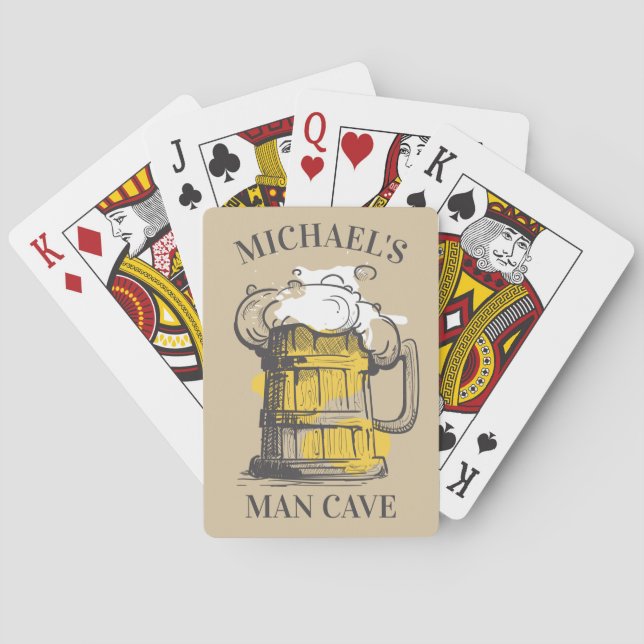 Jeu De Cartes Illustration de bières de texte personnalisé (dos)