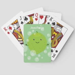 Jeu De Cartes Illustration de bulles de chaux vert mou