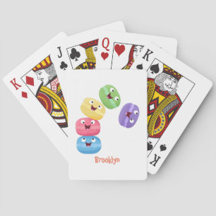 Jeu De Cartes Illustration de caricature de macarons marrant mig