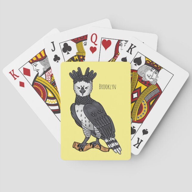 Jeu De Cartes Illustration de dessin animé d'aigle harpie (dos)