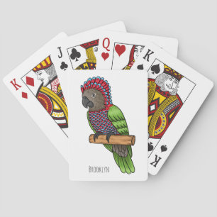 Jeu De Cartes Illustration de dessin animé d'oiseau perroquet à
