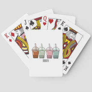 Jeu De Cartes Illustration de dessin animé pour le thé de bulle