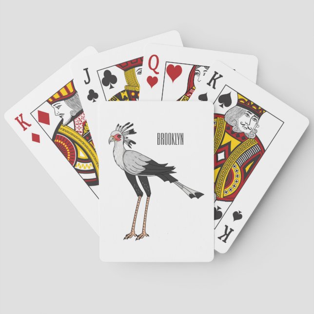 Jeu De Cartes Illustration de dessin du secrétaire pour oiseaux (dos)