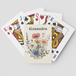 Jeu De Cartes Illustration de fleurs sauvages Cottagecore vintag