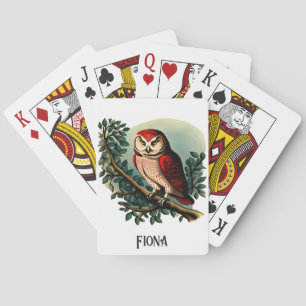 Jeu De Cartes Illustration de la chouette à l'allure vintage