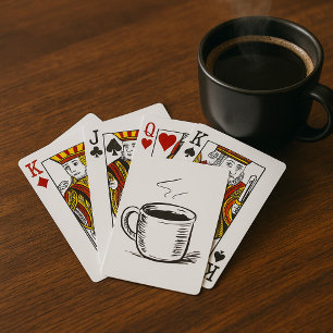 Jeu De Cartes Illustration de la coupe de café à vapeur Jouer au