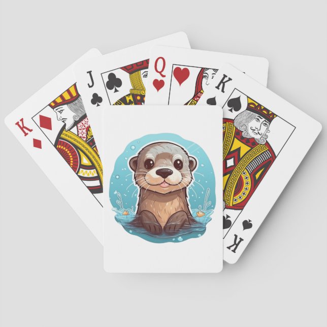 Jeu De Cartes Illustration de la loutre de dessin (dos)