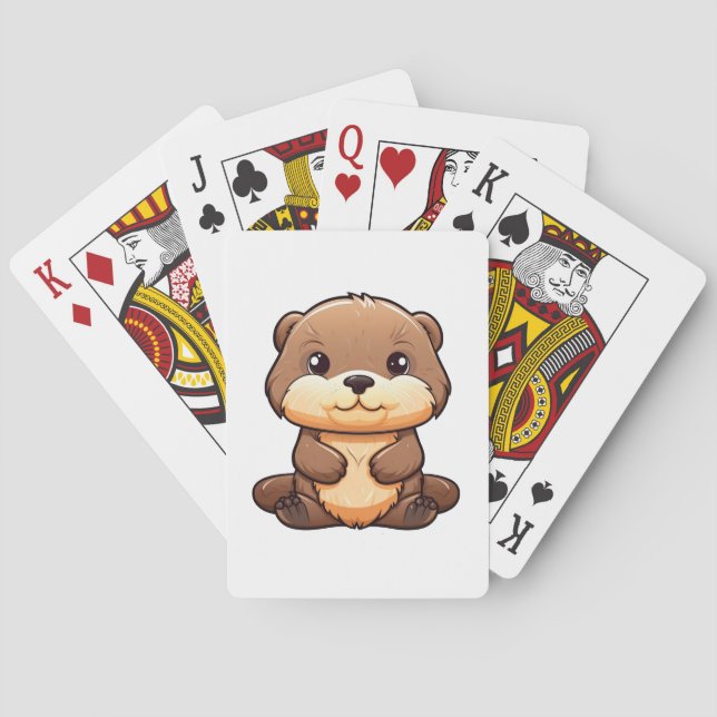 Jeu De Cartes Illustration de la loutre de dessin (dos)