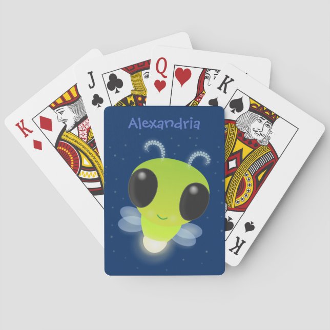 Jeu De Cartes Illustration de la luciole vert mou (dos)