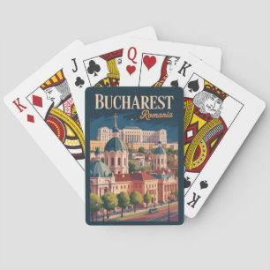 Jeu De Cartes Illustration de la skyline de Bucarest Art de voya