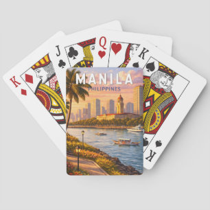 Jeu De Cartes Illustration de la skyline de Manille Philippines