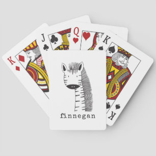 Jeu De Cartes Illustration de ligne simple de la Giraffe Cute No