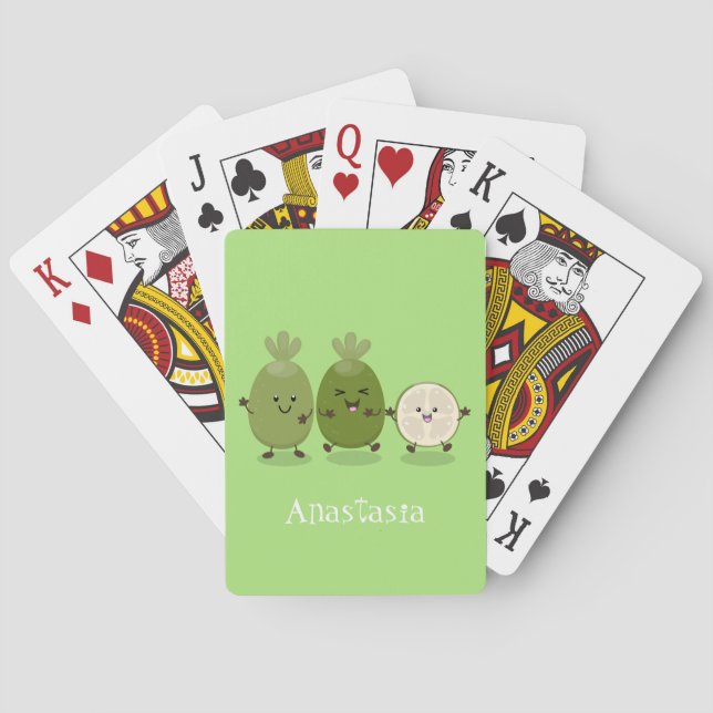 Jeu De Cartes Illustration de mignonne guava feijoa (dos)