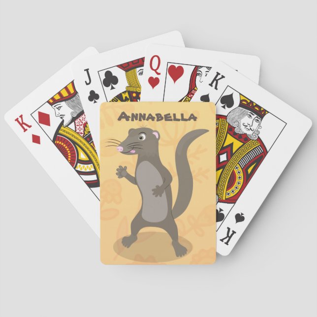 Jeu De Cartes Illustration de mignonne mangouste (dos)