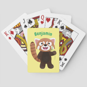 Jeu De Cartes Illustration de panda rouge mignon